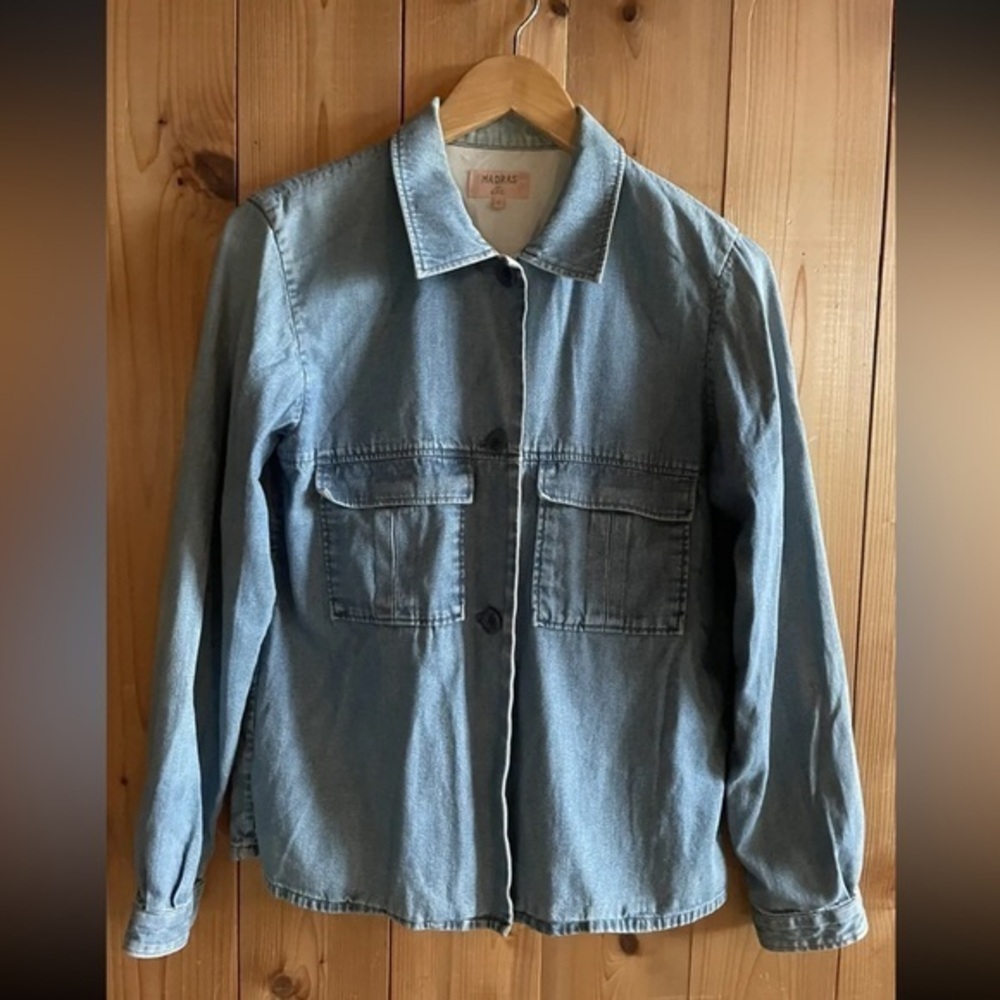 Madras by A.P.C sunwashed denim chambray jacket Shacket